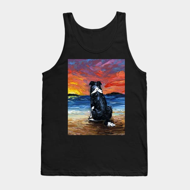 Beach Days - Border Collie Tank Top by sagittariusgallery